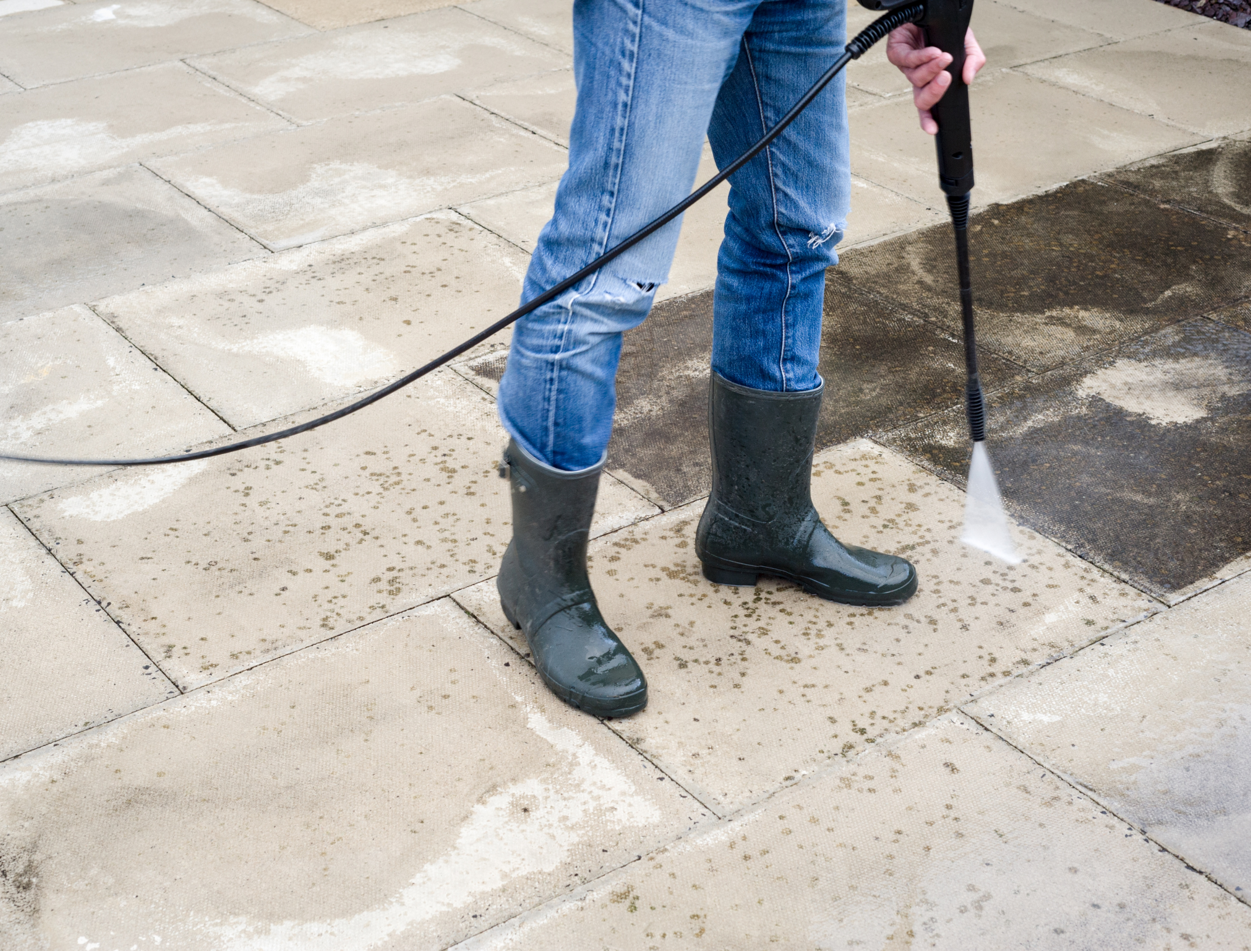 power washing concrete